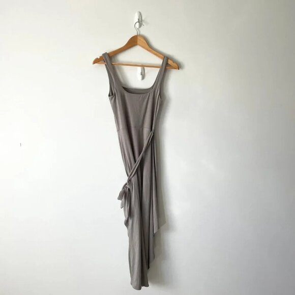 Aritzia  Wilfred Saturn Wrap Midi Dress Grey Size Small - Picture 6 of 8